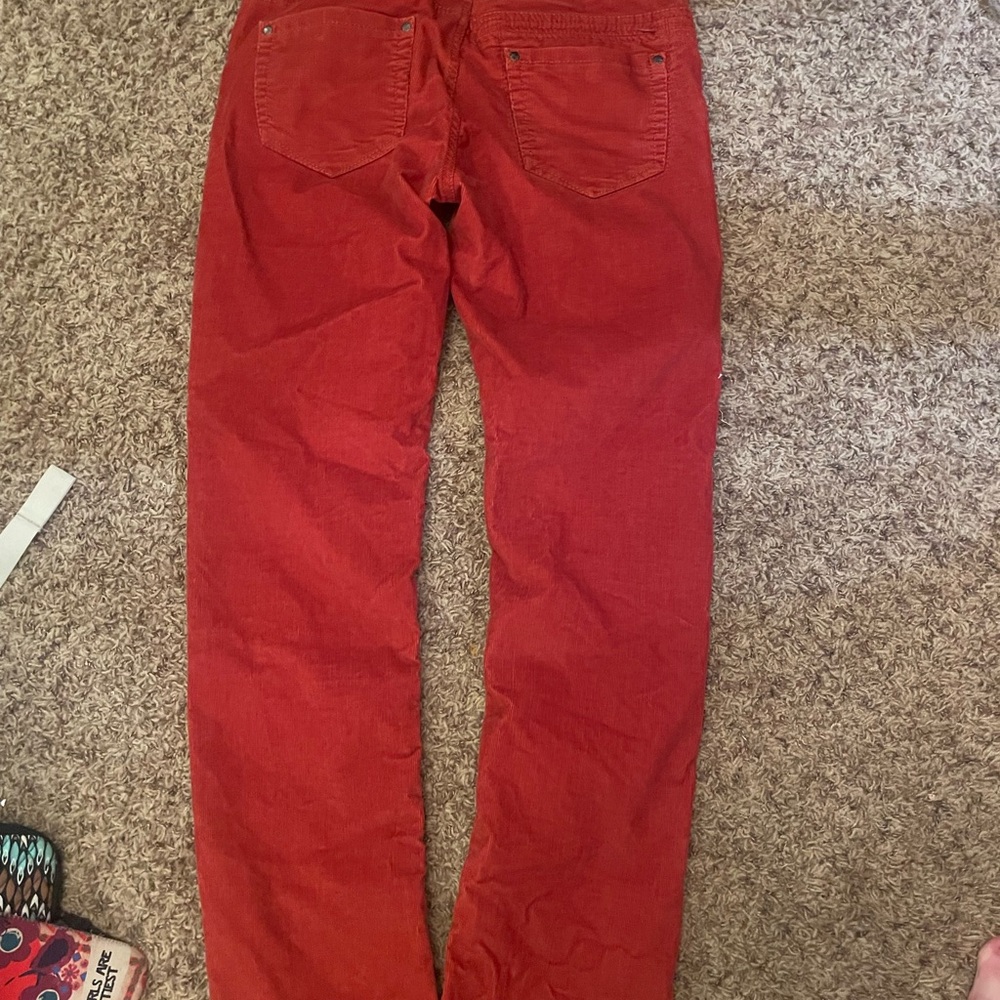 Orange corduroy pants